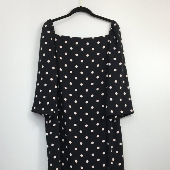Ann Taylor Black and White Polka Dot Long Sleeve Square Neckline Dress Size 18T - Picture 1 of 8